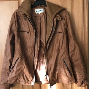 Brown faux leather jacket